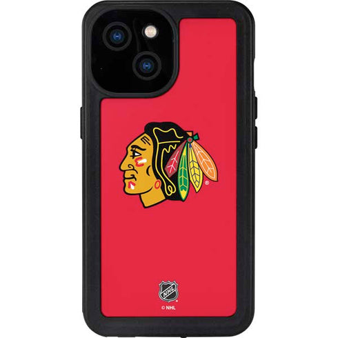 NHL Chicago Blackhawks Solid Background iPhone 15 Waterproof Case